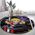 Fremantle Dockers Round Carpet Mascot Cartoon Football Illustration Style