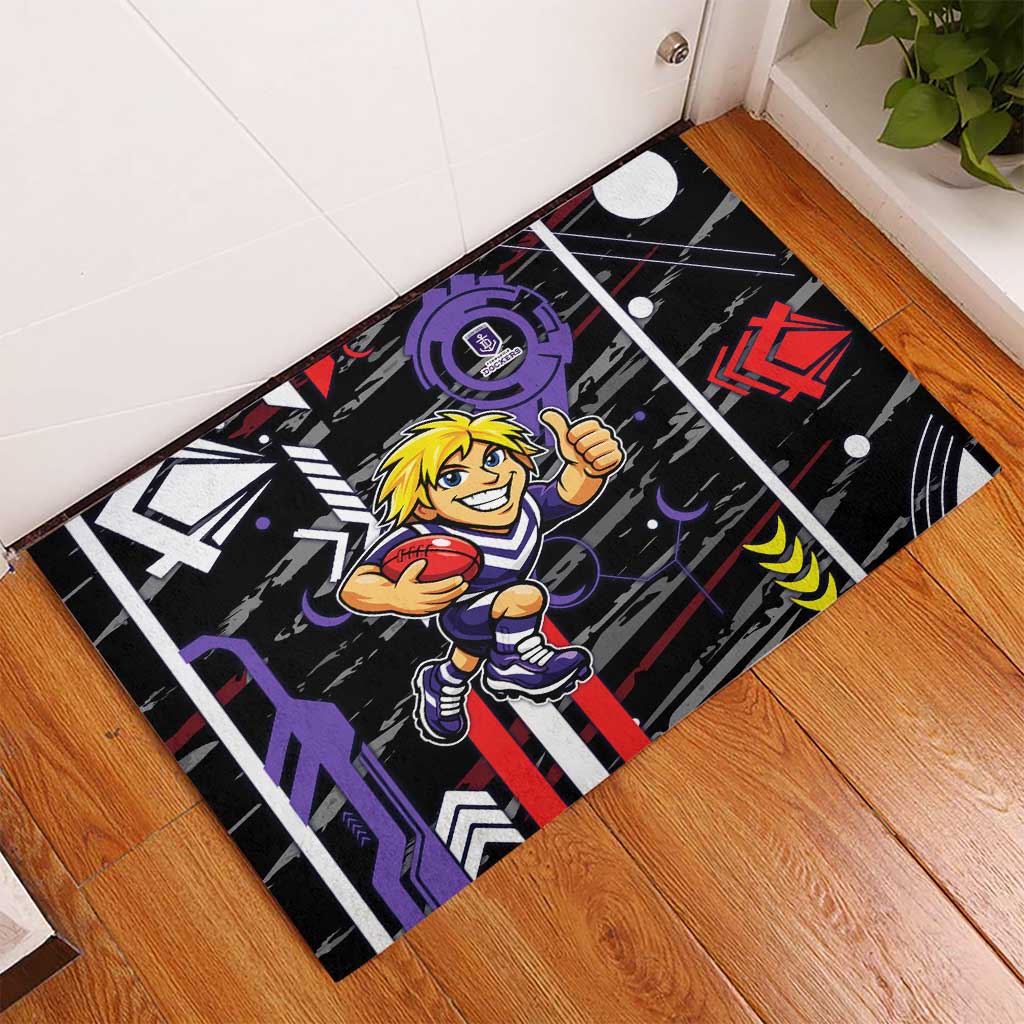 Fremantle Dockers Rubber Doormat Mascot Cartoon Football Illustration Style