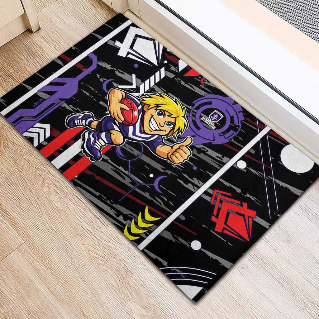 Fremantle Dockers Rubber Doormat Mascot Cartoon Football Illustration Style