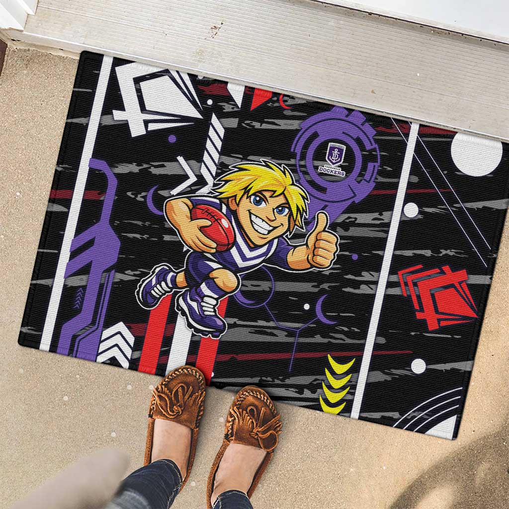 Fremantle Dockers Rubber Doormat Mascot Cartoon Football Illustration Style