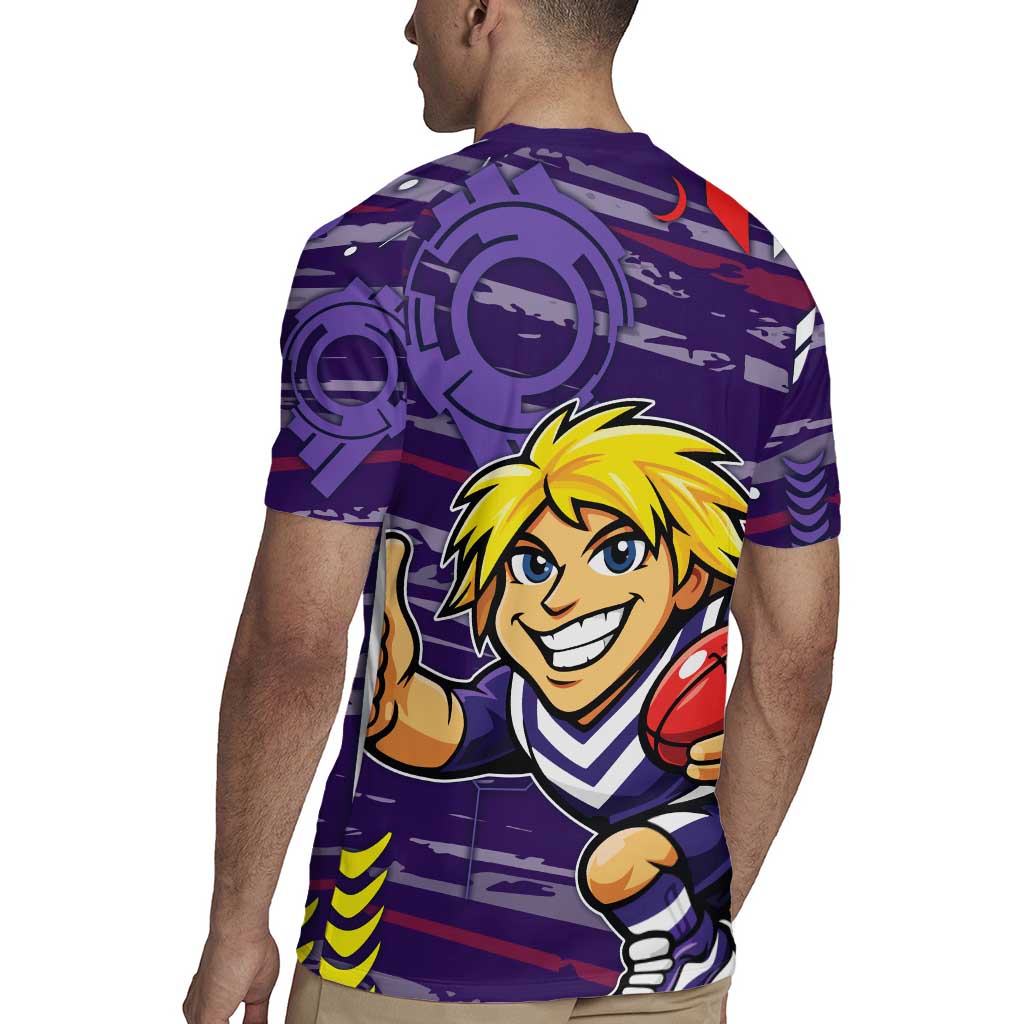 Fremantle Dockers Rugby Jersey Mascot Cartoon Football Illustration Style