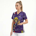 Fremantle Dockers Scrub Top Mascot Cartoon Football Illustration Style