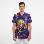 Fremantle Dockers Scrub Top Mascot Cartoon Football Illustration Style