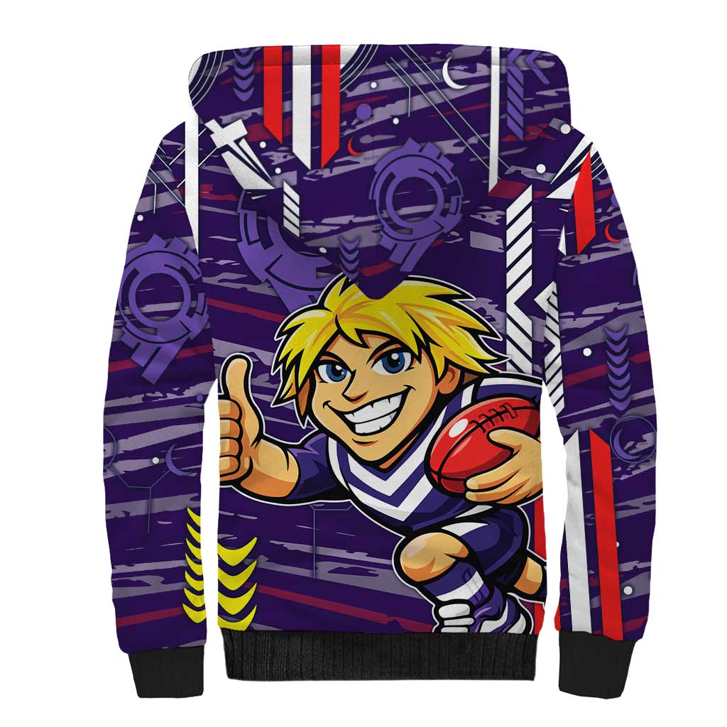 Fremantle Dockers Sherpa Hoodie Mascot Cartoon Football Illustration Style