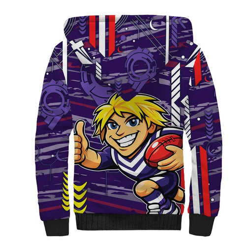 Fremantle Dockers Sherpa Hoodie Mascot Cartoon Football Illustration Style