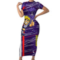 Fremantle Dockers Short Sleeve Bodycon Dress Mascot Cartoon Football Illustration Style