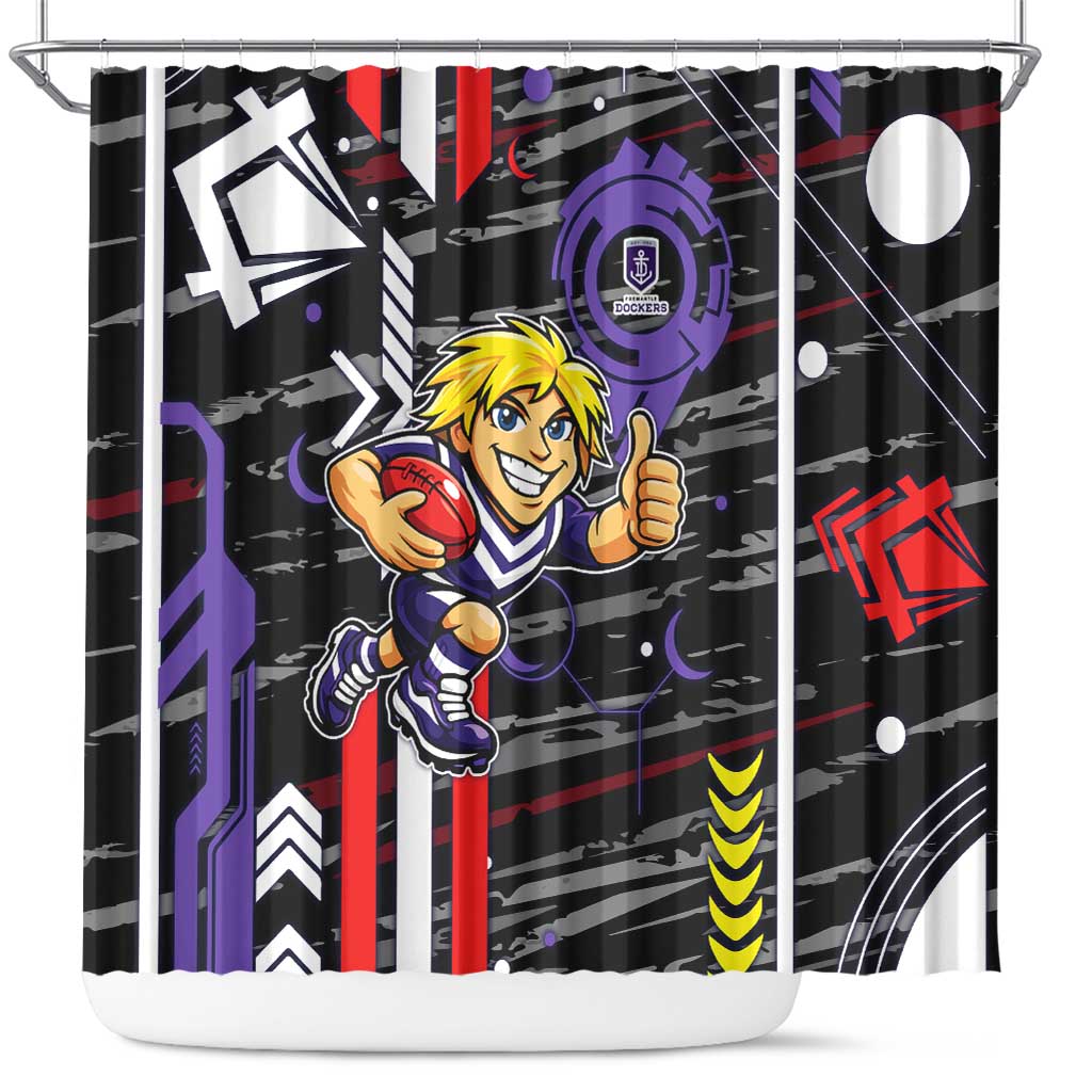 Fremantle Dockers Shower Curtain Mascot Cartoon Football Illustration Style