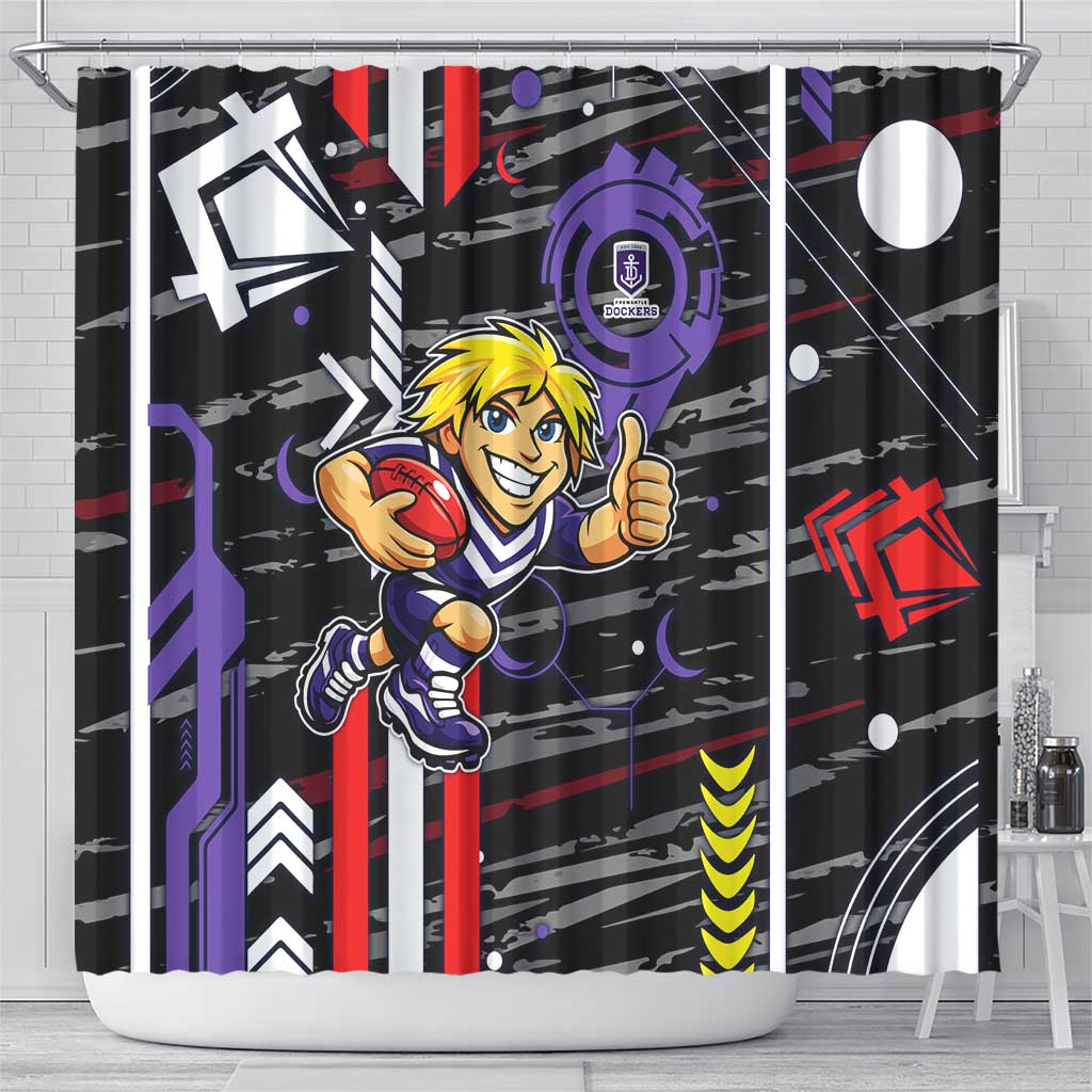 Fremantle Dockers Shower Curtain Mascot Cartoon Football Illustration Style