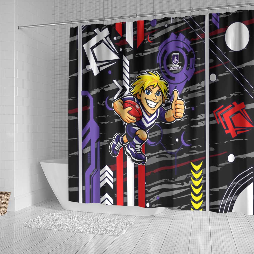 Fremantle Dockers Shower Curtain Mascot Cartoon Football Illustration Style
