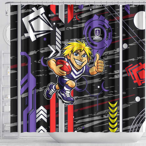 Fremantle Dockers Shower Curtain Mascot Cartoon Football Illustration Style