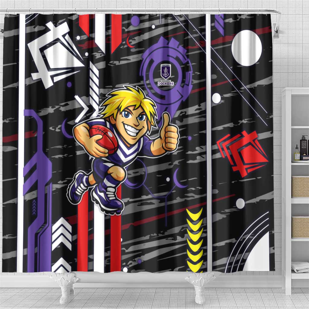 Fremantle Dockers Shower Curtain Mascot Cartoon Football Illustration Style