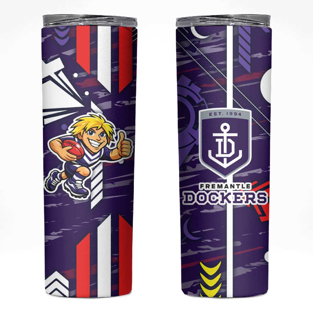 Fremantle Dockers Skinny Tumbler Mascot Cartoon Football Illustration Style