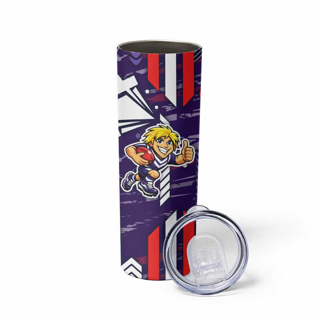 Fremantle Dockers Skinny Tumbler Mascot Cartoon Football Illustration Style