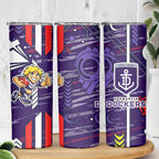 Fremantle Dockers Skinny Tumbler Mascot Cartoon Football Illustration Style