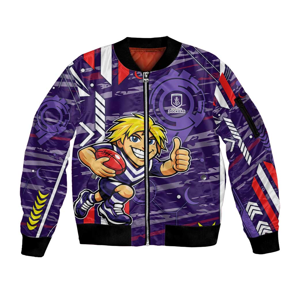 Fremantle Dockers Sleeve Zip Bomber Jacket Mascot Cartoon Football Illustration Style