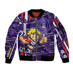 Fremantle Dockers Sleeve Zip Bomber Jacket Mascot Cartoon Football Illustration Style
