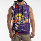 Fremantle Dockers Sleeveless Hoodie Mascot Cartoon Football Illustration Style