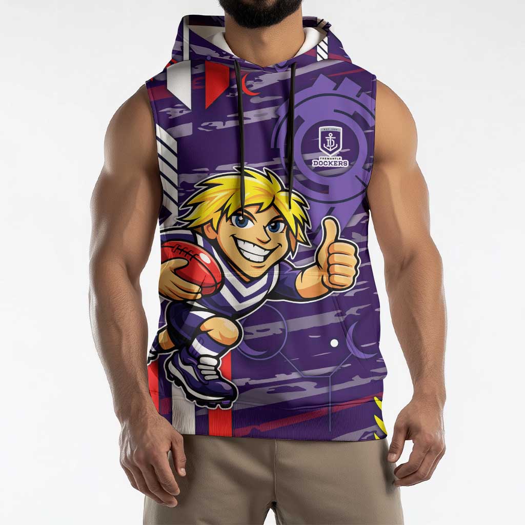 Fremantle Dockers Sleeveless Hoodie Mascot Cartoon Football Illustration Style