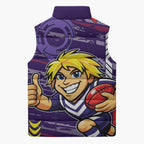 Fremantle Dockers Sleeveless Puffer Jacket Mascot Cartoon Football Illustration Style