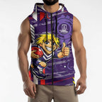 Fremantle Dockers Sleeveless Zip Hoodie Mascot Cartoon Football Illustration Style