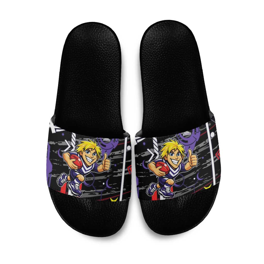 Fremantle Dockers Slide Sandals Mascot Cartoon Football Illustration Style