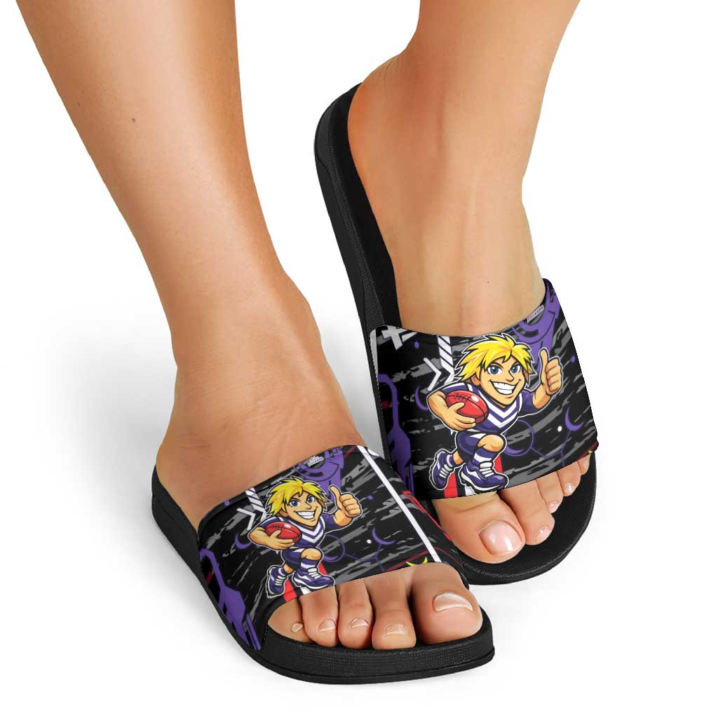 Fremantle Dockers Slide Sandals Mascot Cartoon Football Illustration Style