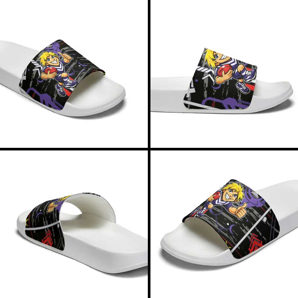 Fremantle Dockers Slide Sandals Mascot Cartoon Football Illustration Style
