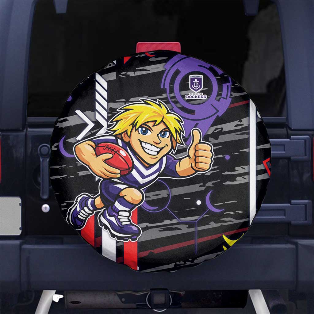 Fremantle Dockers Spare Tire Cover Mascot Cartoon Football Illustration Style