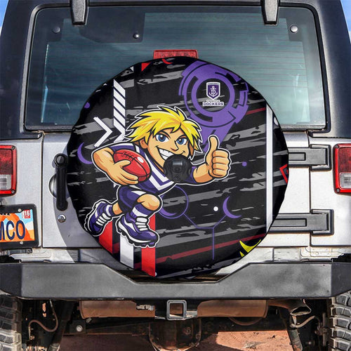 Fremantle Dockers Spare Tire Cover Mascot Cartoon Football Illustration Style