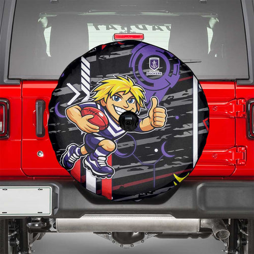 Fremantle Dockers Spare Tire Cover Mascot Cartoon Football Illustration Style