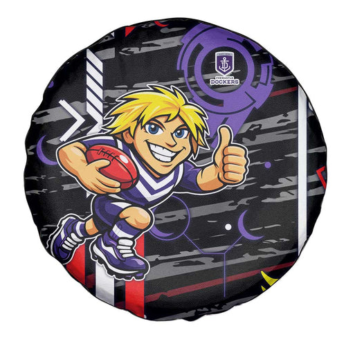 Fremantle Dockers Spare Tire Cover Mascot Cartoon Football Illustration Style