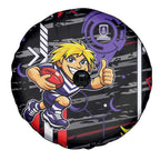 Fremantle Dockers Spare Tire Cover Mascot Cartoon Football Illustration Style