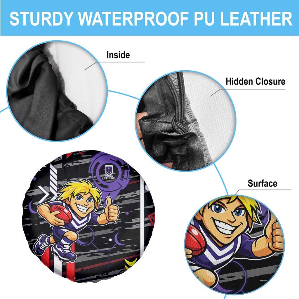 Fremantle Dockers Spare Tire Cover Mascot Cartoon Football Illustration Style