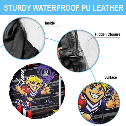Fremantle Dockers Spare Tire Cover Mascot Cartoon Football Illustration Style