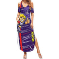 Fremantle Dockers Summer Maxi Dress Mascot Cartoon Football Illustration Style