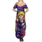 Fremantle Dockers Summer Maxi Dress Mascot Cartoon Football Illustration Style