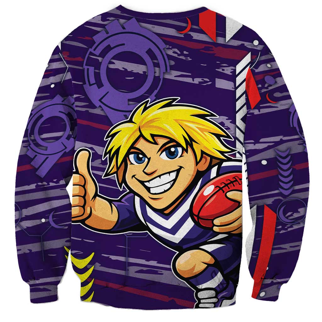 Fremantle Dockers Sweatshirt Mascot Cartoon Football Illustration Style