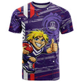 Fremantle Dockers T Shirt Mascot Cartoon Football Illustration Style