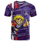 Fremantle Dockers T Shirt Mascot Cartoon Football Illustration Style