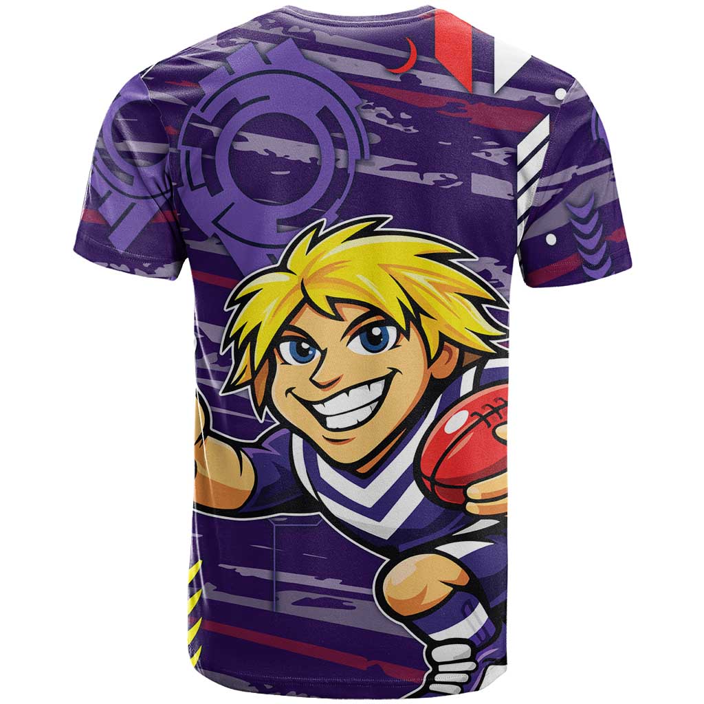Fremantle Dockers T Shirt Mascot Cartoon Football Illustration Style