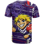 Fremantle Dockers T Shirt Mascot Cartoon Football Illustration Style