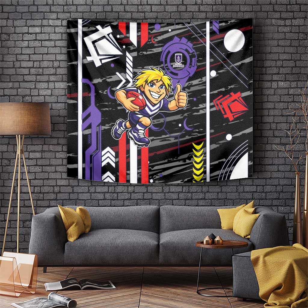 Fremantle Dockers Tapestry Mascot Cartoon Football Illustration Style