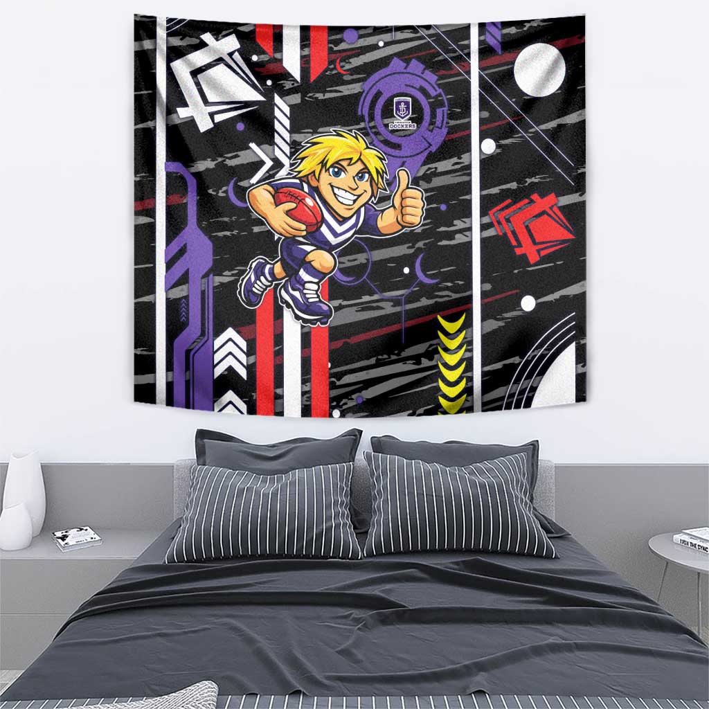 Fremantle Dockers Tapestry Mascot Cartoon Football Illustration Style