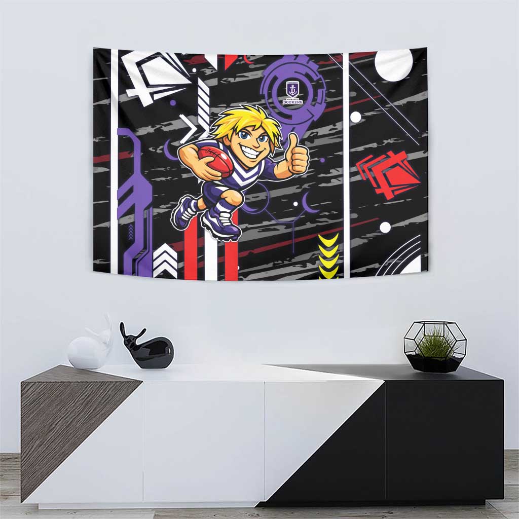 Fremantle Dockers Tapestry Mascot Cartoon Football Illustration Style