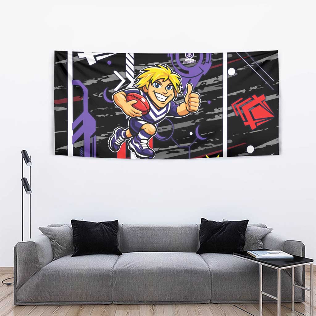 Fremantle Dockers Tapestry Mascot Cartoon Football Illustration Style