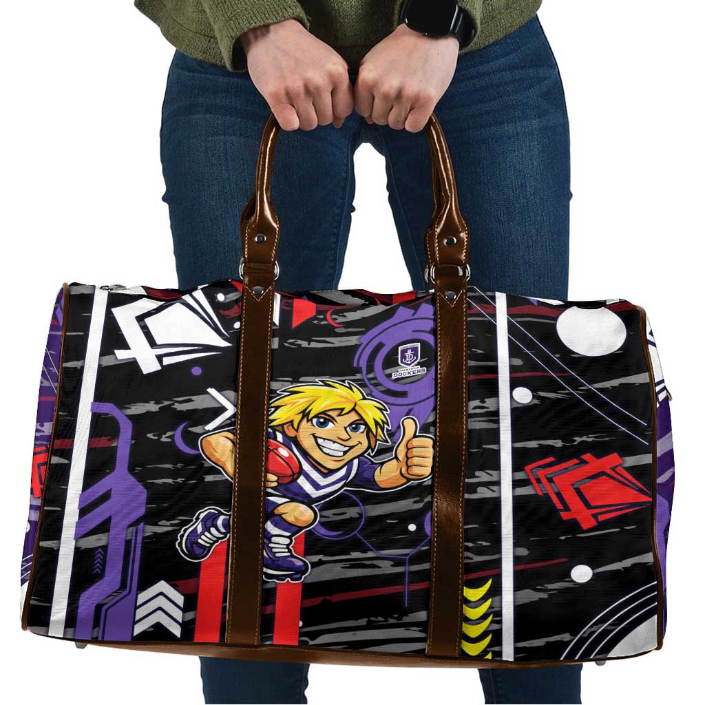 Fremantle Dockers Travel Bag Mascot Cartoon Football Illustration Style
