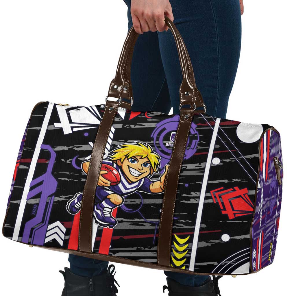 Fremantle Dockers Travel Bag Mascot Cartoon Football Illustration Style