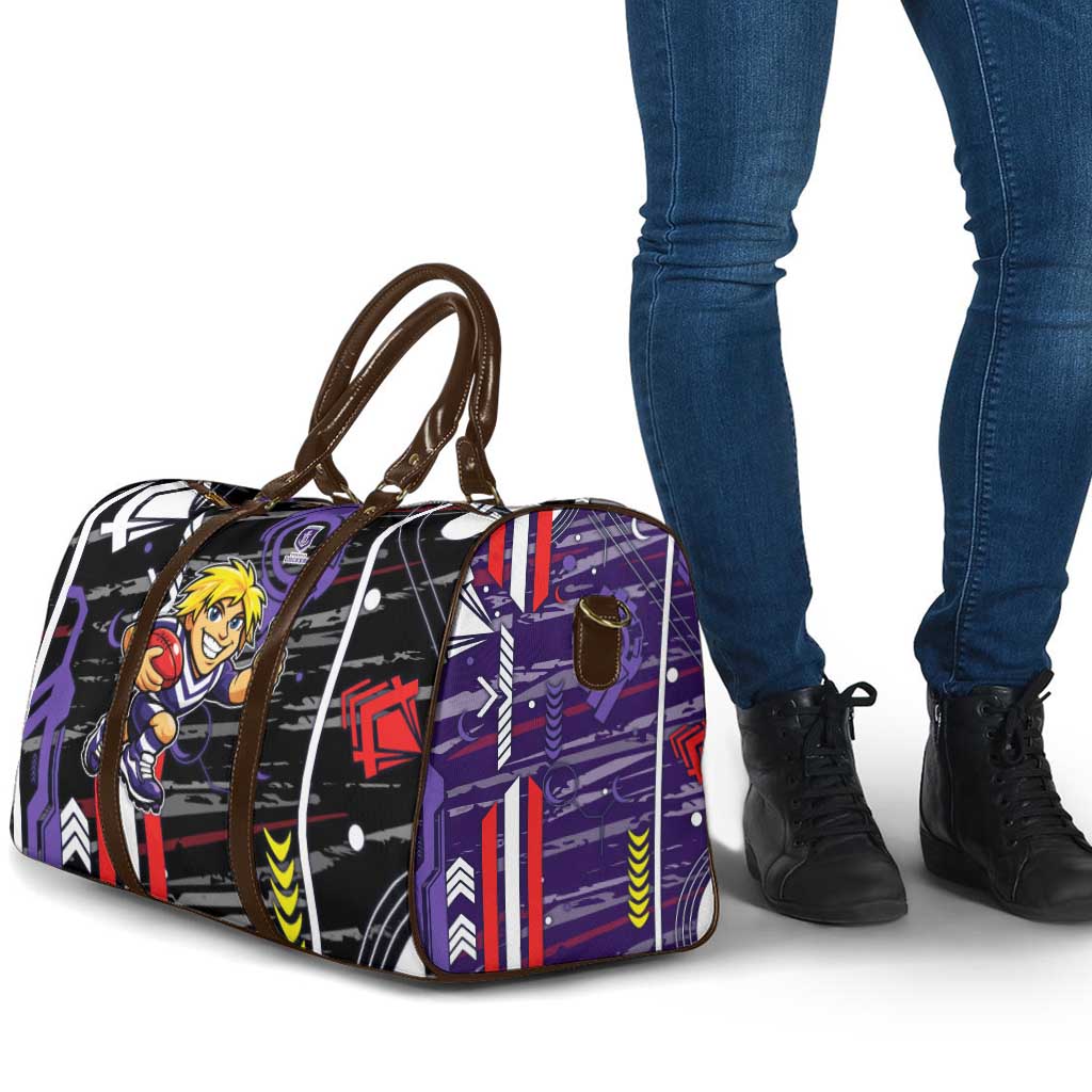 Fremantle Dockers Travel Bag Mascot Cartoon Football Illustration Style