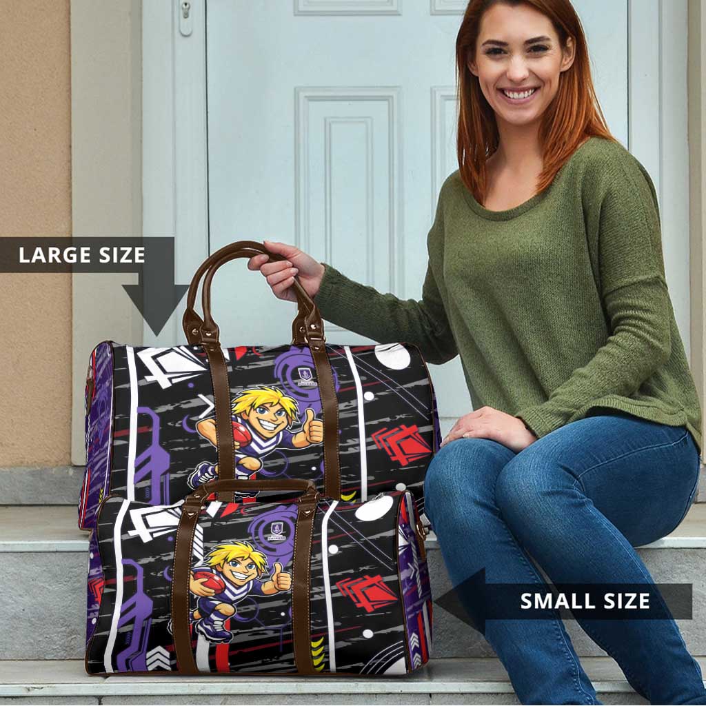 Fremantle Dockers Travel Bag Mascot Cartoon Football Illustration Style