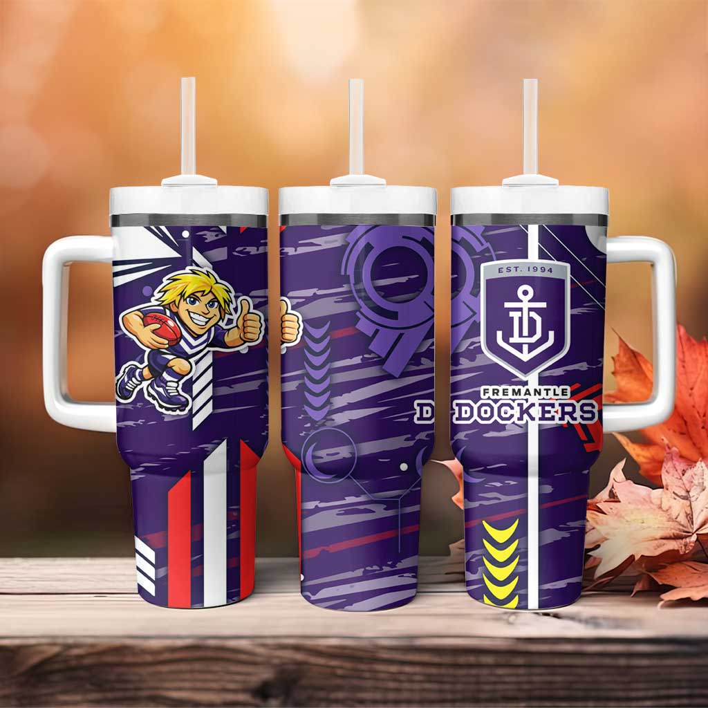 Fremantle Dockers Tumbler With Handle Mascot Cartoon Football Illustration Style